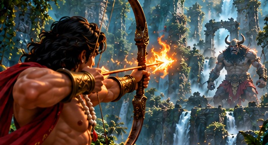 Elemental archery through the forest trials.